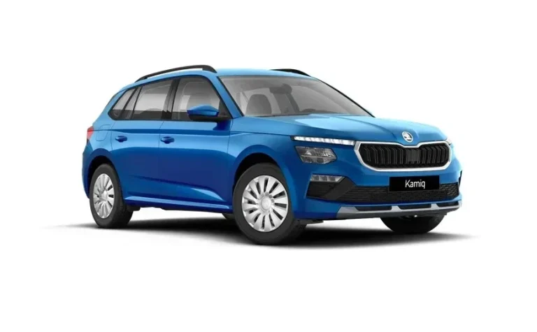 Škoda Kamiq 2026 plavi - SUV za iznajmljivanje - slika s prijeda